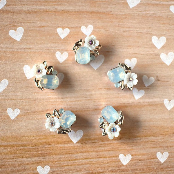 Gold and Opal Flower Magnets