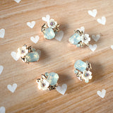 Gold and Opal Flower Magnets