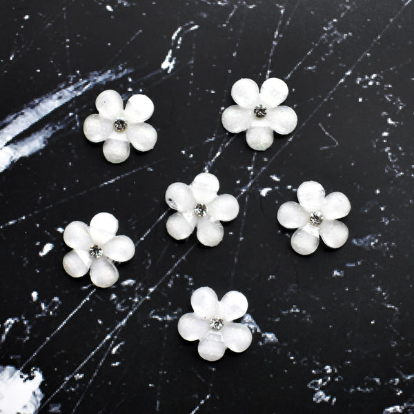 Iridescent White Flower Magnets