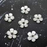 Iridescent White Flower Magnets