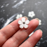 Iridescent White Flower Magnets
