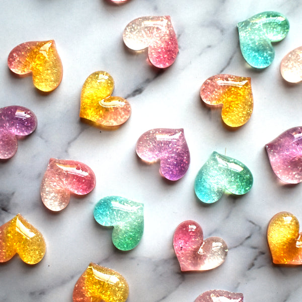 Glitter Heart Magnets