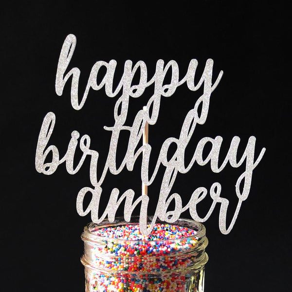 Cake Toppers - Personalized Happy Birthday Cake Topper