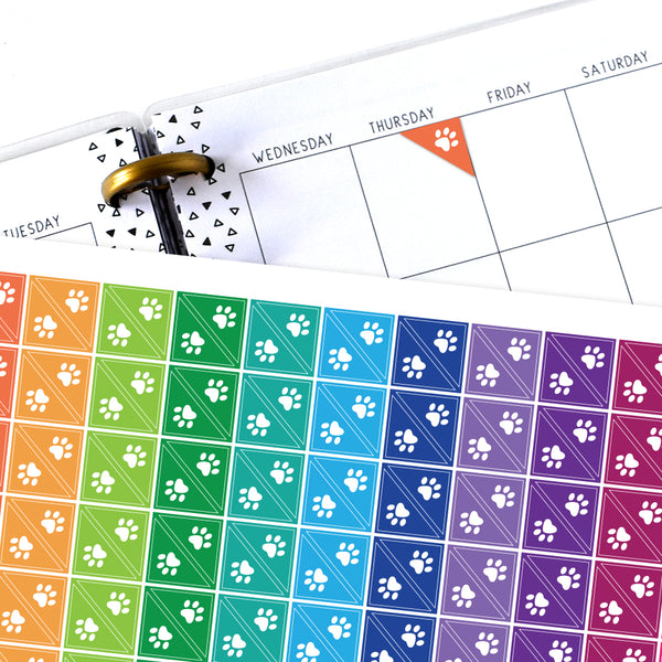 Paw Print Corner Planner Stickers
