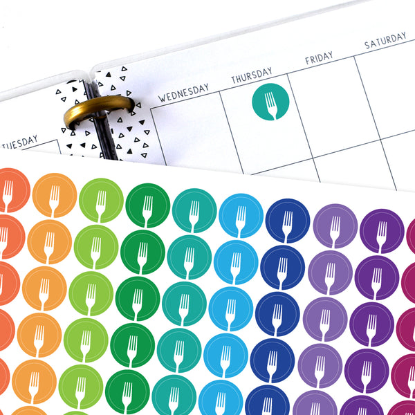 Fork Circle Planner Stickers