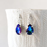 Earrings - Blue And Purple Crystal Teardrop Earrings