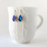 Earrings - Blue And Purple Crystal Teardrop Earrings
