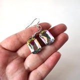 Earrings - Rainbow Crystal Rectangle Earrings