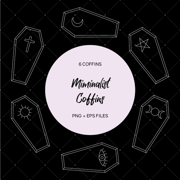 Minimalist Coffins Clip Art