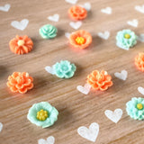 Magnets - Teal And Orange Flower Magnets