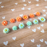 Magnets - Teal And Orange Flower Magnets