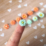Magnets - Teal And Orange Flower Magnets