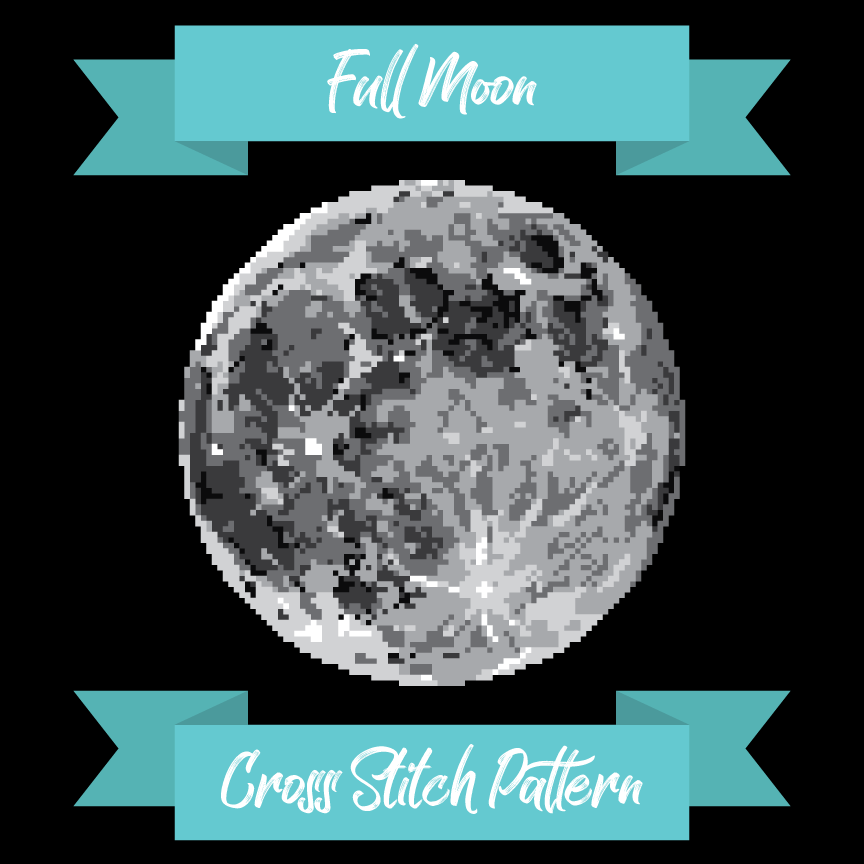 Full Moon Cross Stitch Pattern – Paper Sonata