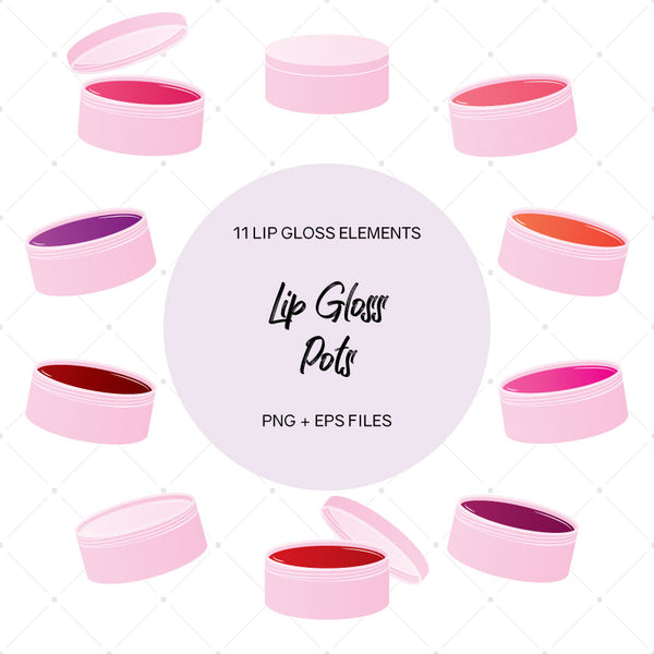 Lip Gloss Pots Clip Art