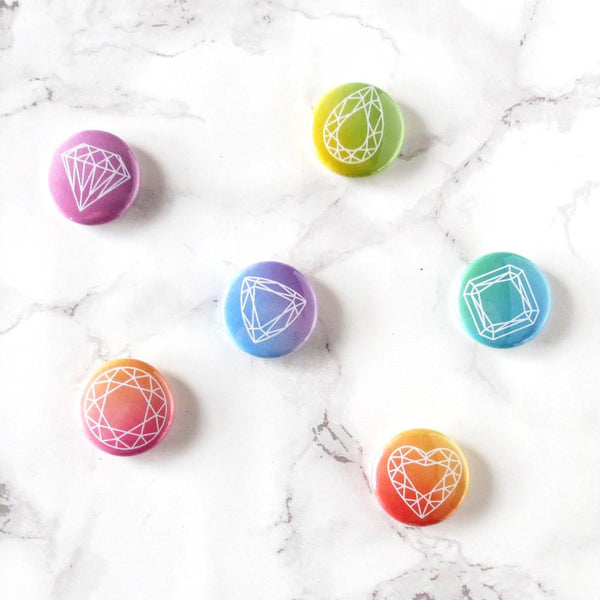Magnets - Watercolor Gemstone Fridge Magnets